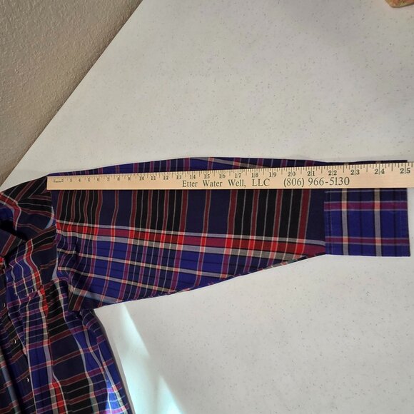 Wrangler Men's Size 18 X 36 Pearl Snap Western Shirt Long Sleeve - Picture 11 of 13